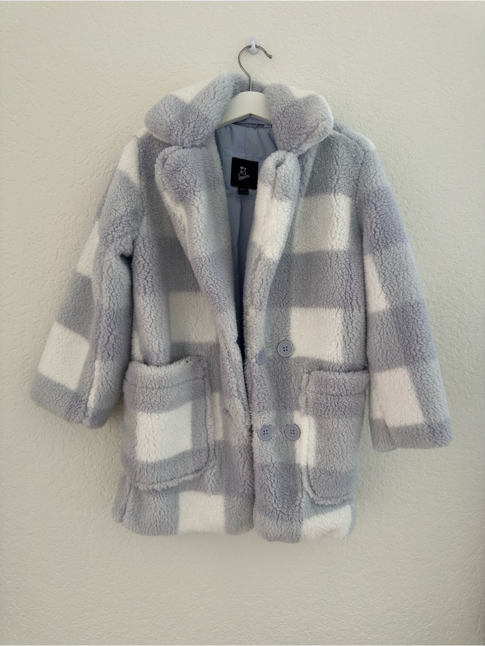 art class Plush Checkered Coat